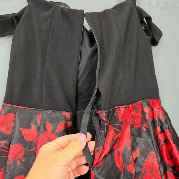 Blondie Nites Black Red Formal Mini Dress NEW Sleeveless Women's Size 5 Juniors - Picture 10 of 12